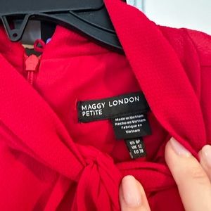 Red, new with tags, flutter sleeve 8P dress.